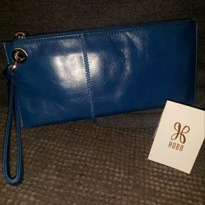 NWT-HOBO blue leather wristlet
